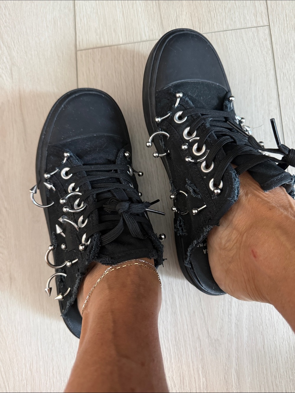 Balenciaga Black Stud-Embellished Low-Top Sneakers